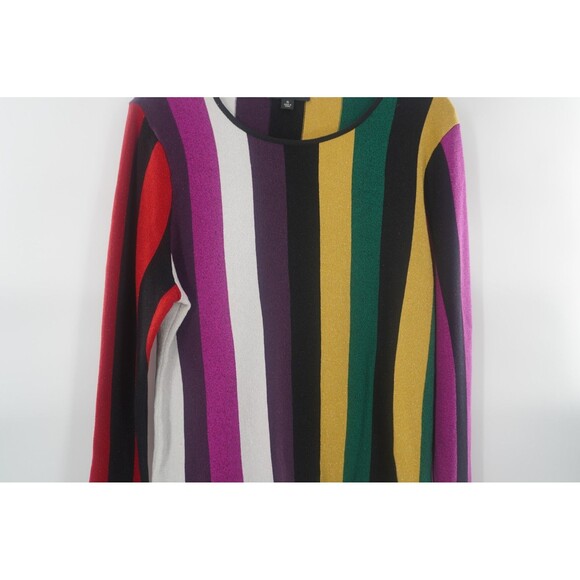 INC Metallic Striped Sweater Multicolor Sparkle Knit Crewneck Pullover Size XL - Picture 4 of 9